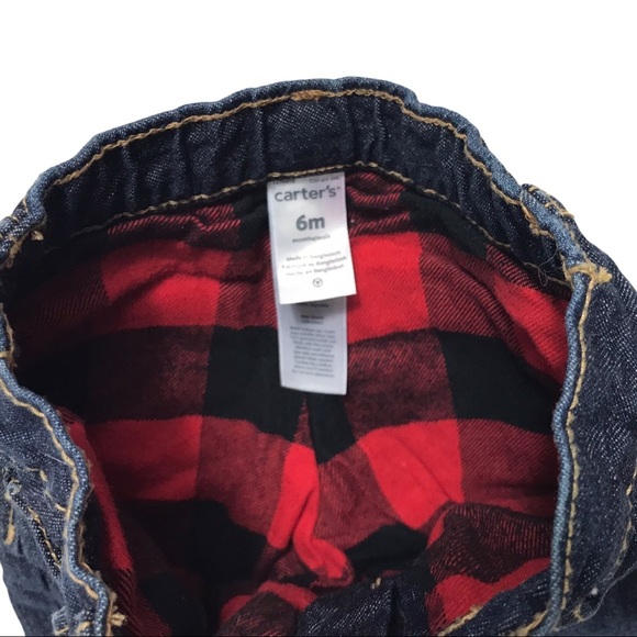 NWOT Carter’s Baby Boy Flannel Lined Denim Jeans - Picture 10 of 10